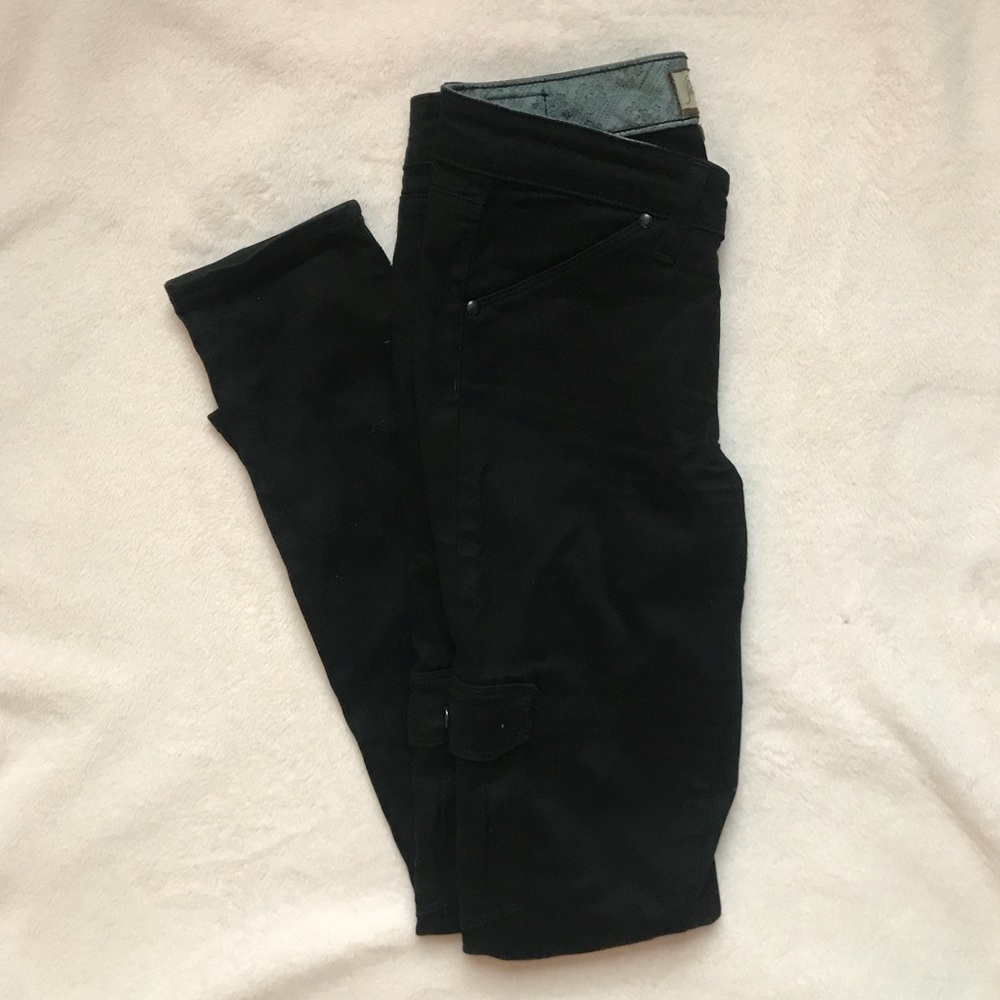 Paige Denim Black Cargo Skinny Jeans Size 27